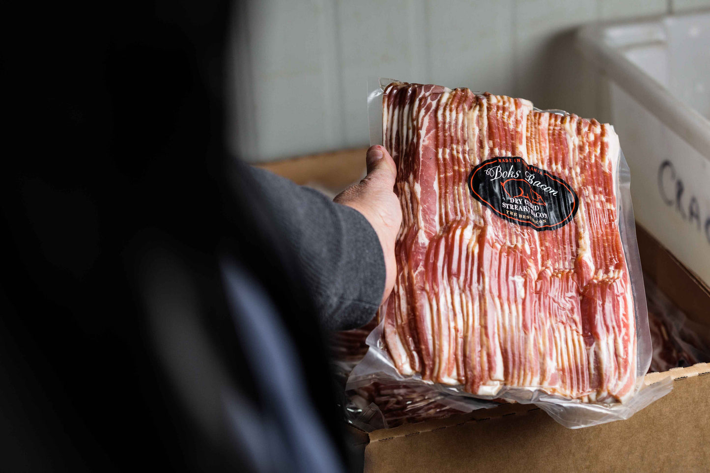 Boks Streaky Bacon (Tasmanian Oak Smoked, Dry Cured) 1kg