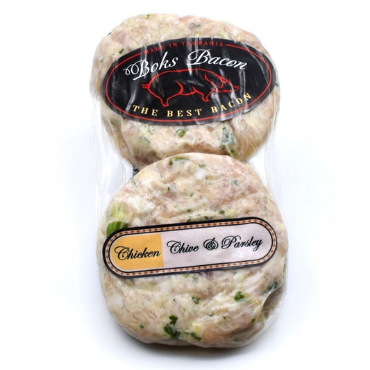 Chicken, Chive, Parsley & Bacon Burgers 300g