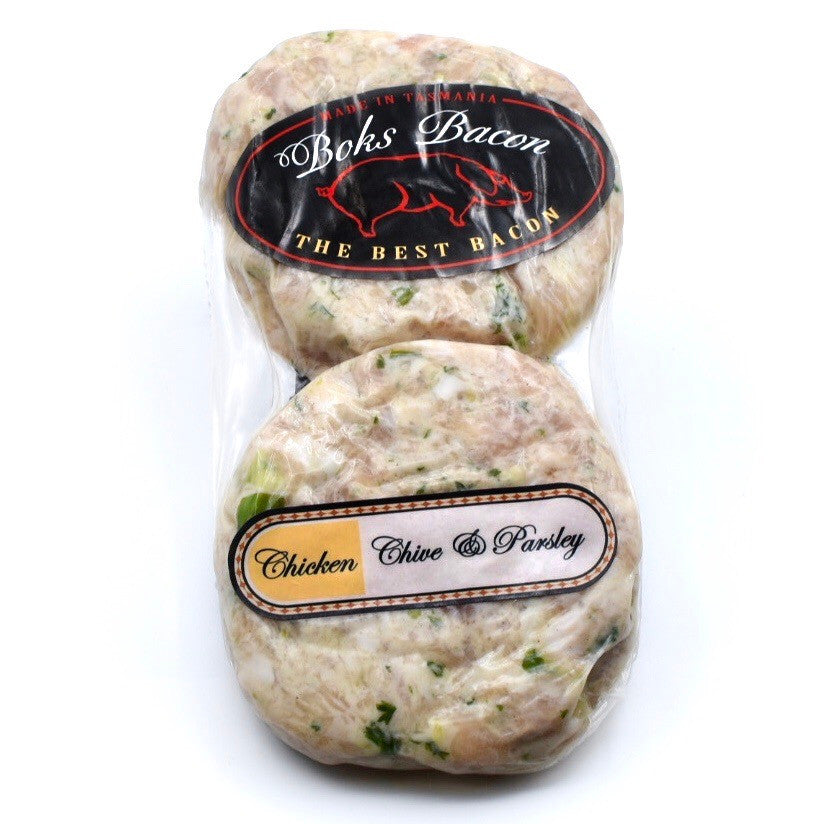 Chicken, Chive, Parsley & Bacon Burgers 300g