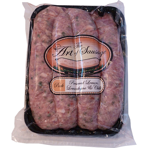Pork with Preserved Lemon, Lemonthyme and Chilli Sausages 400g